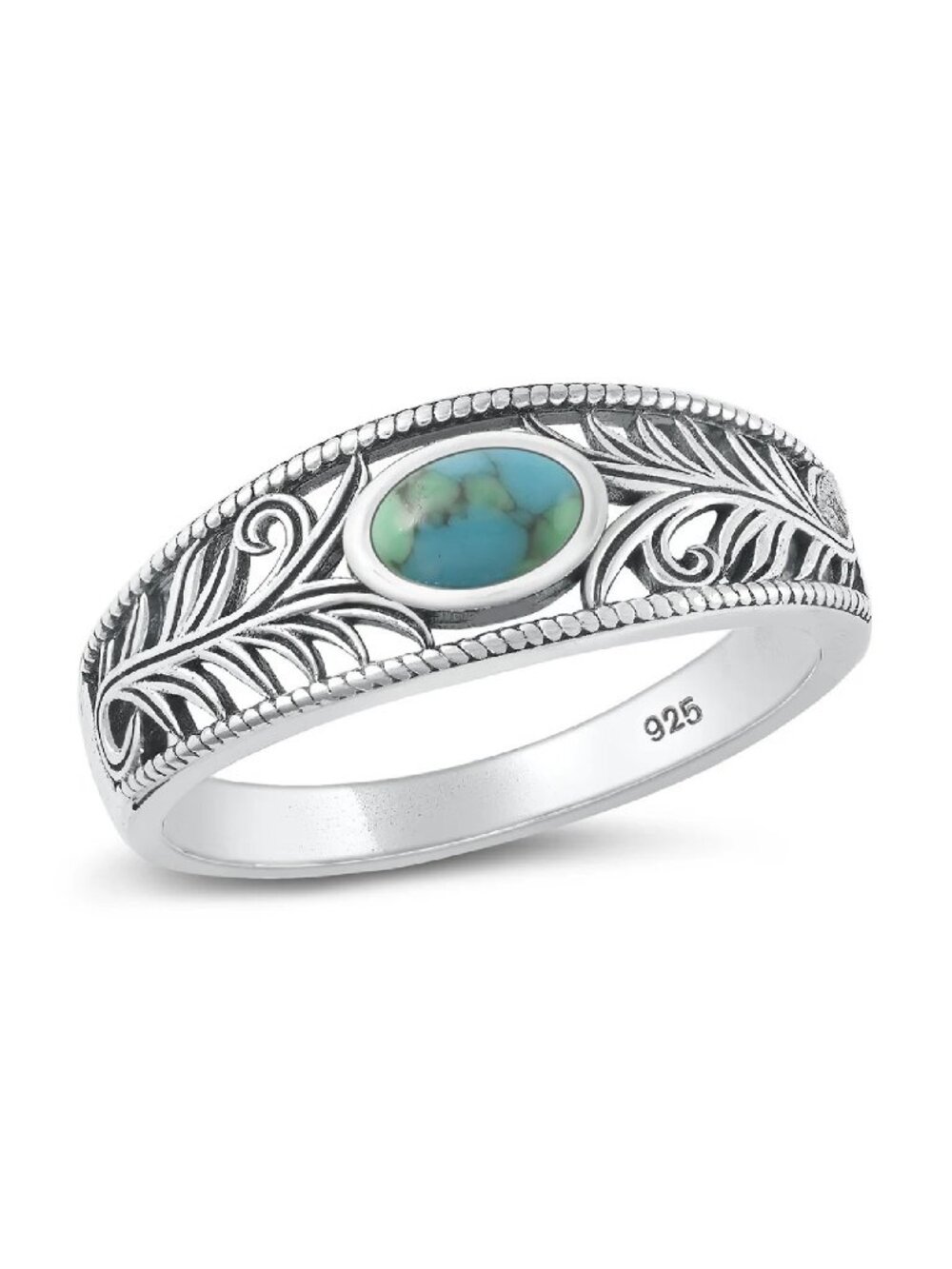 NWT- Genuine Turquoise Sterling Silver (925) Ring, Multiple Sizes